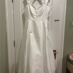 NEW Adrianna Papell White Strap A-Line Wedding Dress